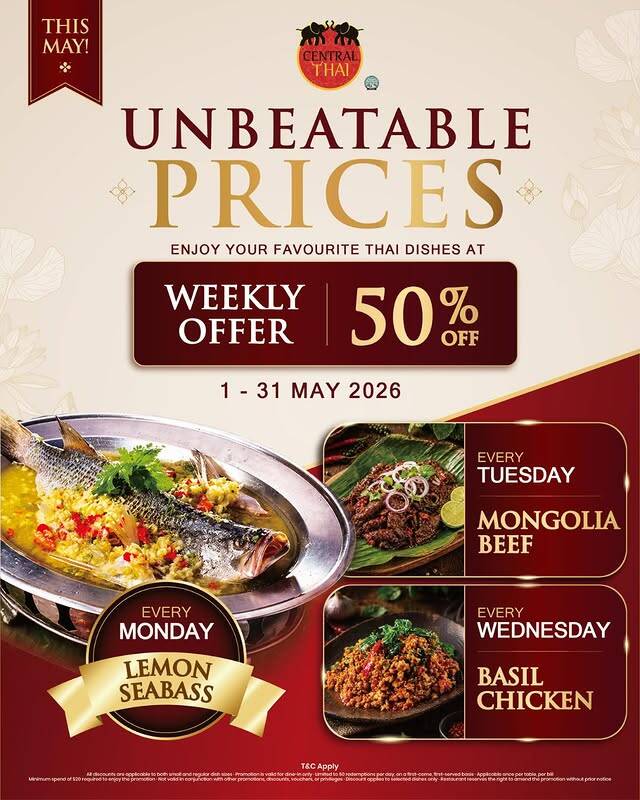 Central Thai May Weekday Promo